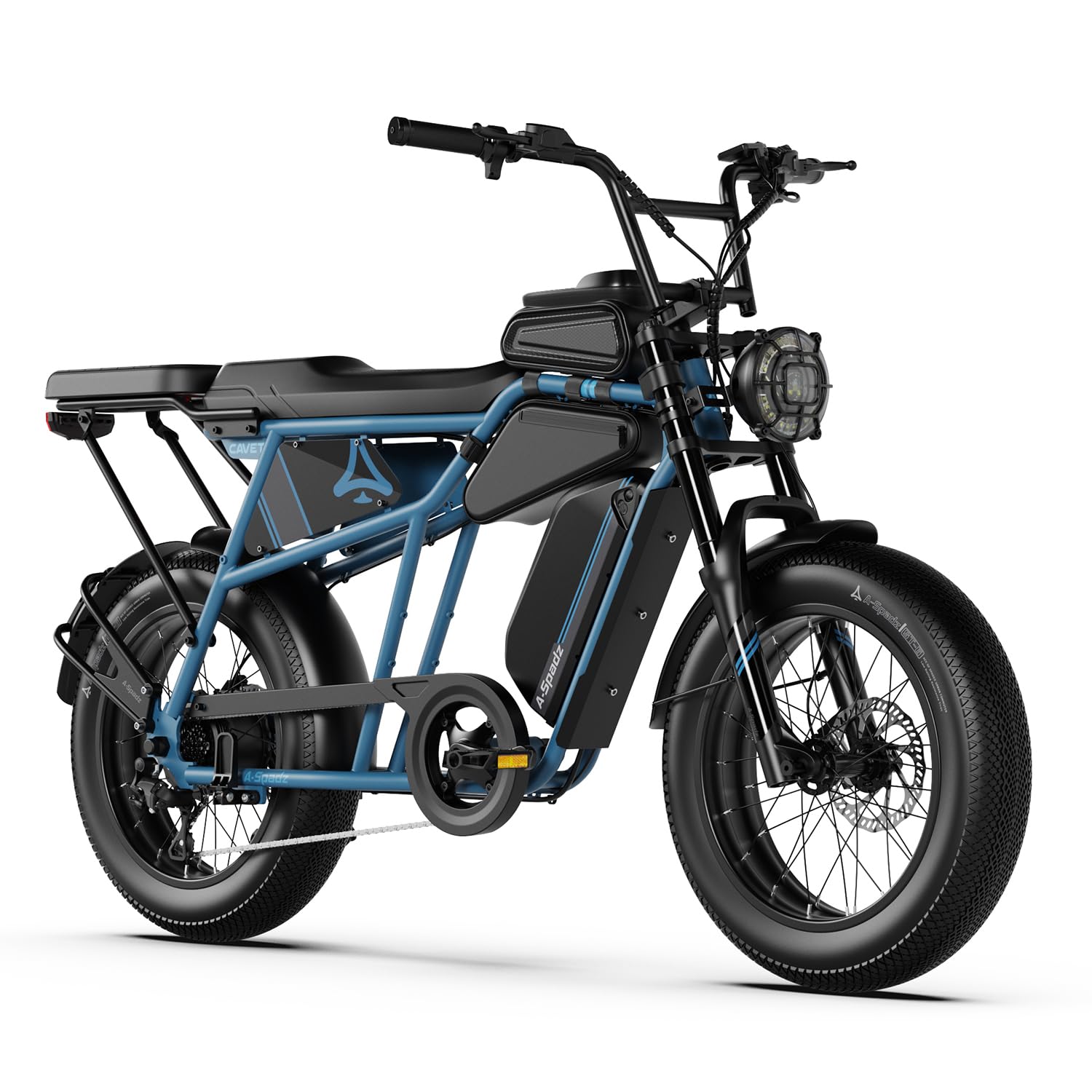 Cavet Air Fat Tire Electric Bike, 48V 250W Motor, 15.6AH Battery, 7-Speed Gears, Dual Seat, TFT Display, E-Bike for Men & Adults